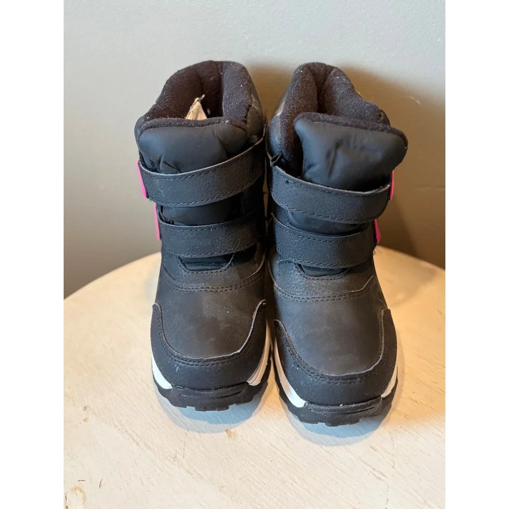 Wonder Nation Kids Black‎ Pink Winter Snow Boots Toddler Size 1